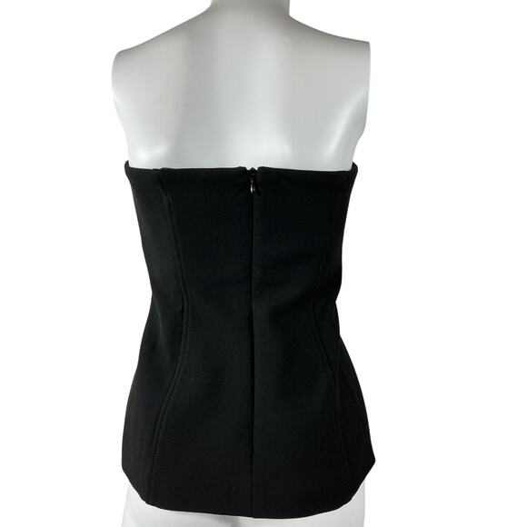Veronica Beard 'Forman' Black Polyester Strapless Fitted Top Size 2 - Picture 3 of 4